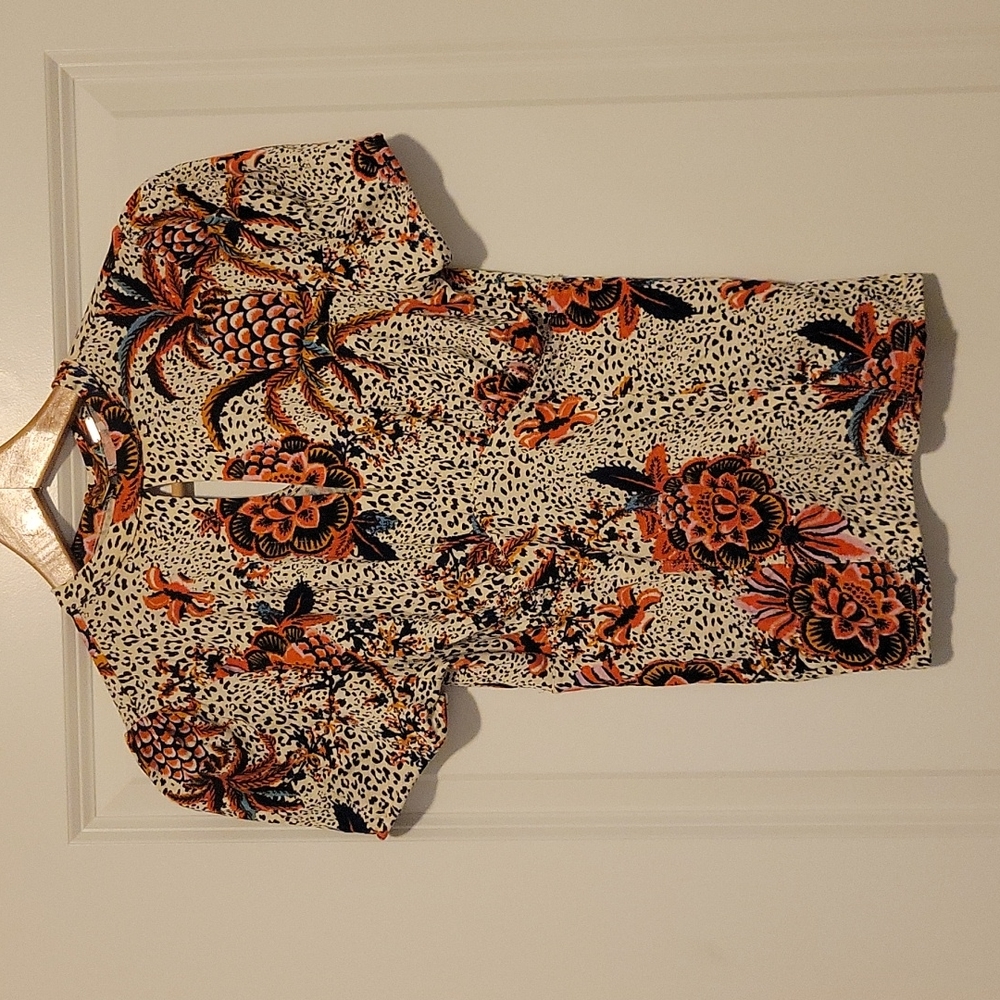 Free People floral animal print top